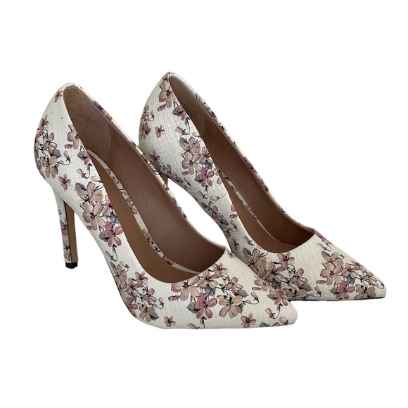 Call It Spring Shoes - Call It Spring Pebbled Leather Floral Heels